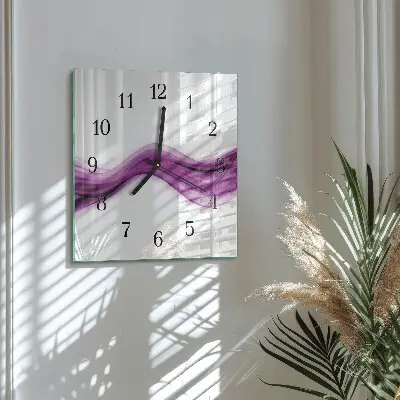 Vierkante glazen klok Abstracte lijnen