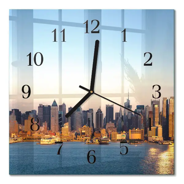 Decoratieve glazen klok vierkant Horizon