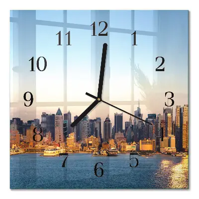 Decoratieve glazen klok vierkant Horizon
