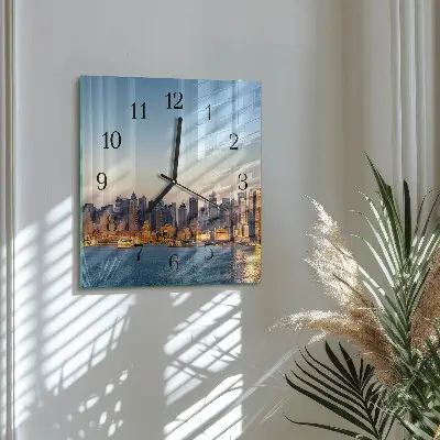 Decoratieve glazen klok vierkant Horizon