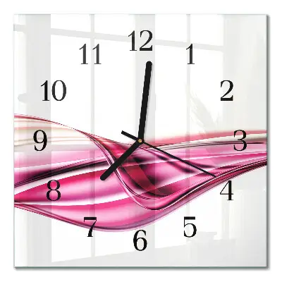 Vierkante glas klok Abstracte lijnen