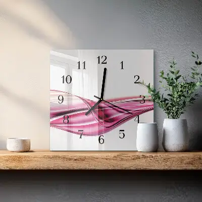 Vierkante glas klok Abstracte lijnen