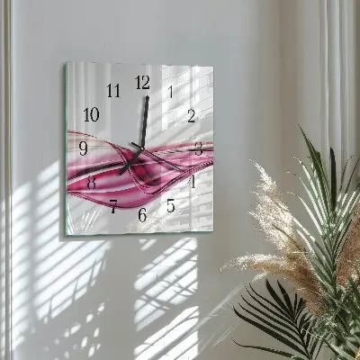Vierkante glas klok Abstracte lijnen