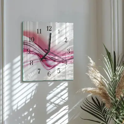 Vierkante glazen wandklok Abstracte kunst