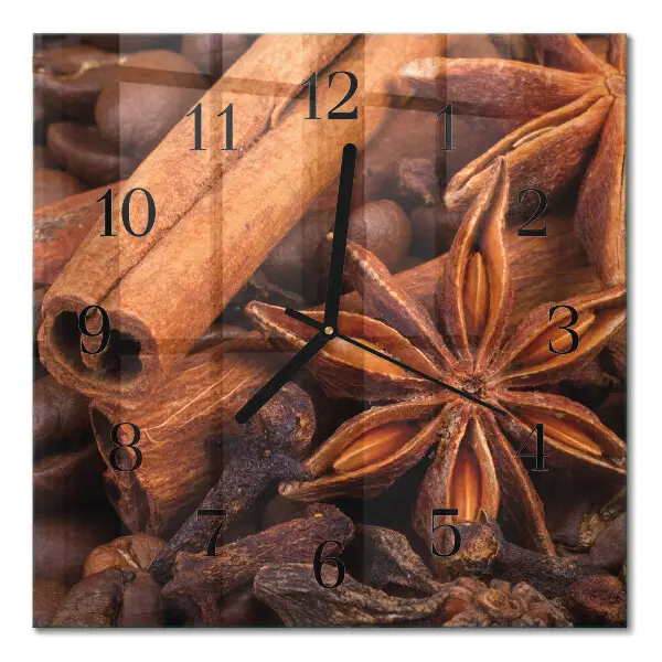 Moderne wandklok glas vierkant Vanille