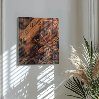 Moderne wandklok glas vierkant Vanille