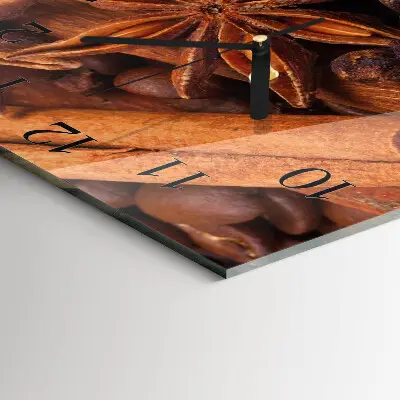Moderne wandklok glas vierkant Vanille