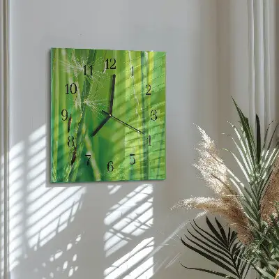 Vierkante glazen klok Gras