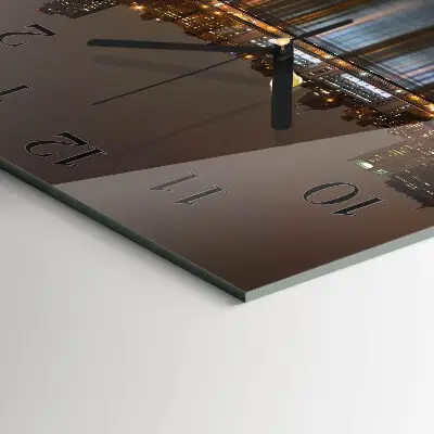 Vierkante glazen wandklok Horizon