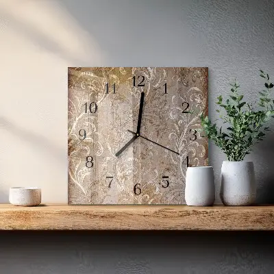 Decoratieve glazen klok vierkant Bloemenpatroon