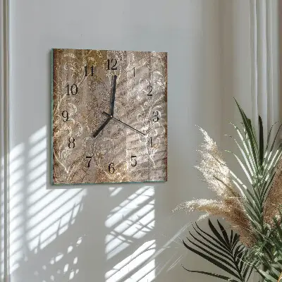 Decoratieve glazen klok vierkant Bloemenpatroon