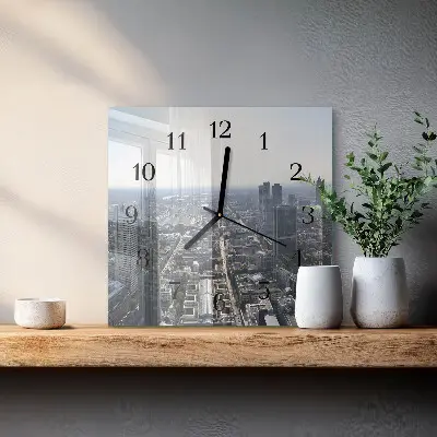 Vierkante glas klok Horizon