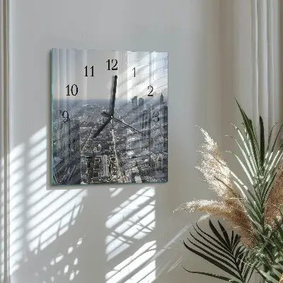 Vierkante glas klok Horizon