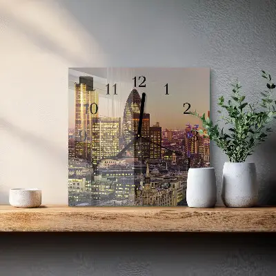 Vierkante glas klok Londen