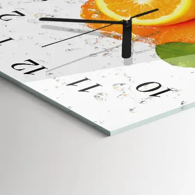 Moderne wandklok glas vierkant Sinaasappels