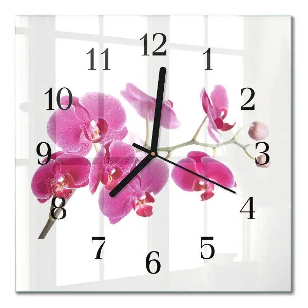 Decoratieve glazen klok vierkant Orchidee