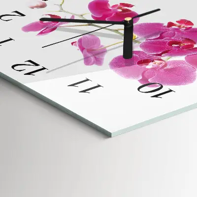 Decoratieve glazen klok vierkant Orchidee