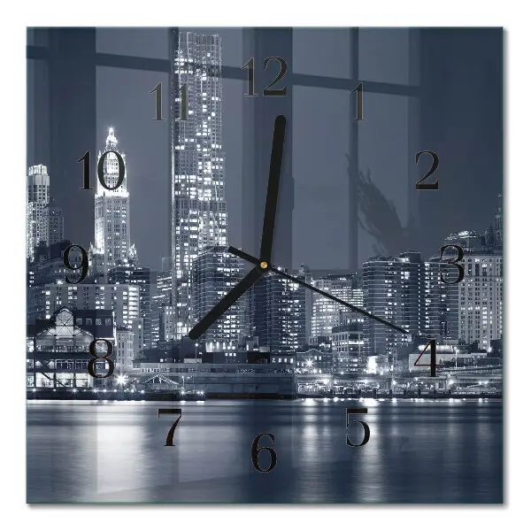 Vierkante glas klok Horizon