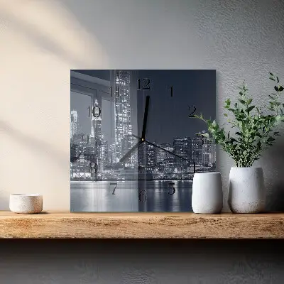 Vierkante glas klok Horizon