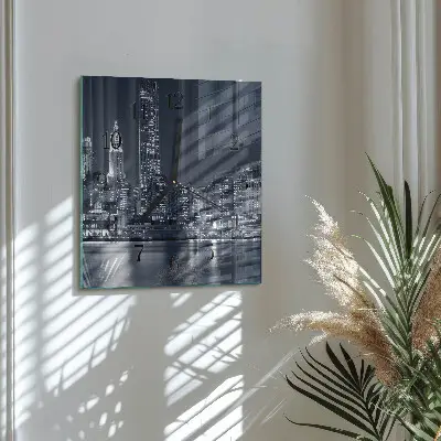 Vierkante glas klok Horizon