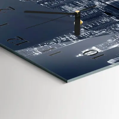 Vierkante glas klok Horizon