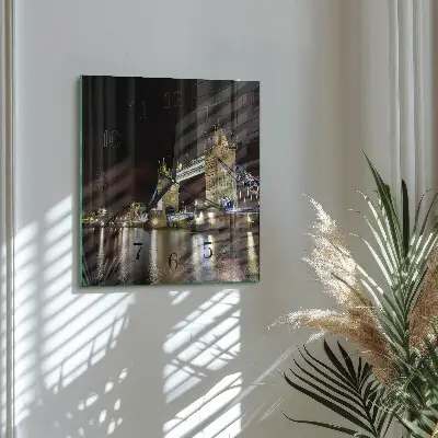 Vierkante glazen klok Londense brug