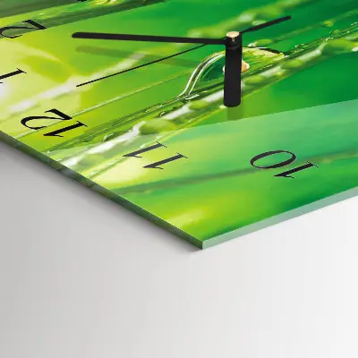 Decoratieve glazen klok vierkant Druppels op het gras
