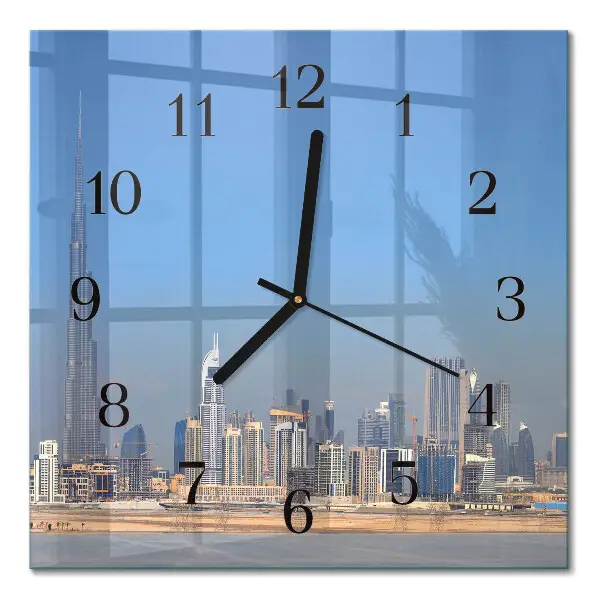 Vierkante glas klok Dubai horizon