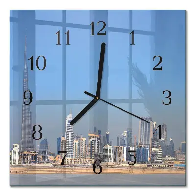 Vierkante glas klok Dubai horizon