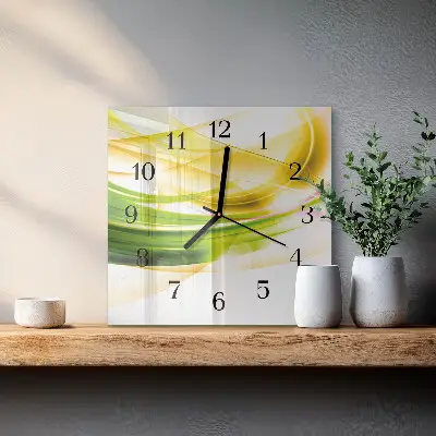 Vierkante glazen wandklok Abstractie