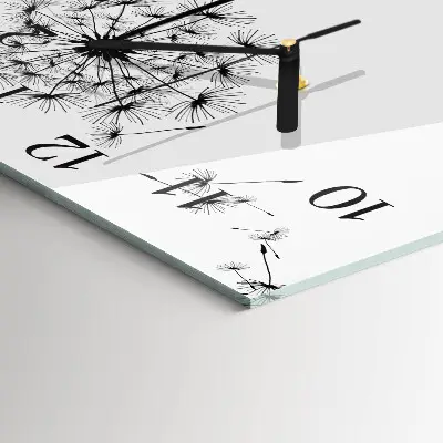 Decoratieve glazen klok vierkant Paardebloem