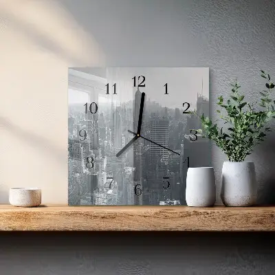 Vierkante glas klok Horizon