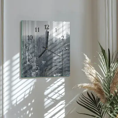 Vierkante glas klok Horizon