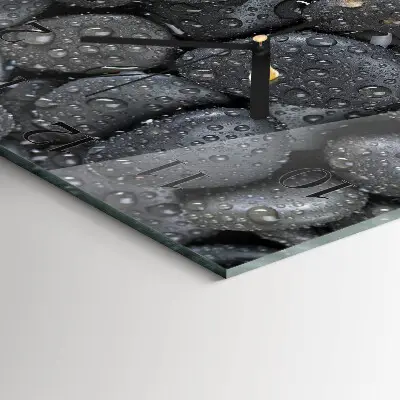 Moderne wandklok glas vierkant Stenen water