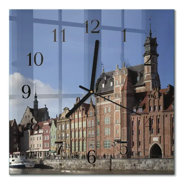 Vierkante glazen klok Gdansk