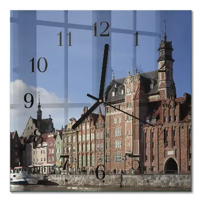 Vierkante glazen klok Gdansk