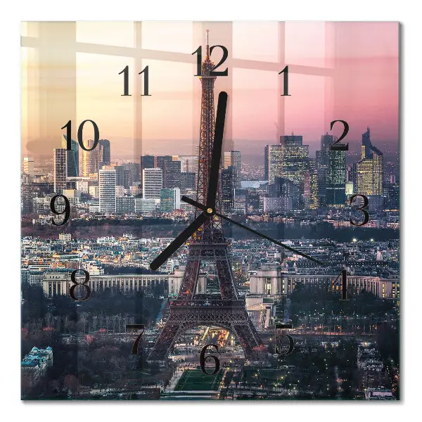 Decoratieve glazen klok vierkant Eiffeltoren parijs
