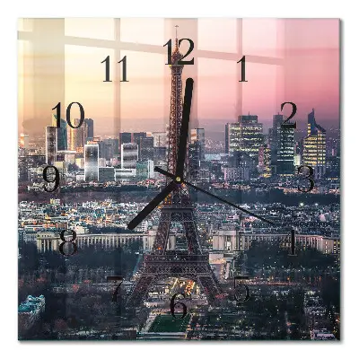 Decoratieve glazen klok vierkant Eiffeltoren parijs