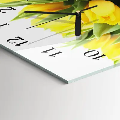 Moderne wandklok glas vierkant Tulpen