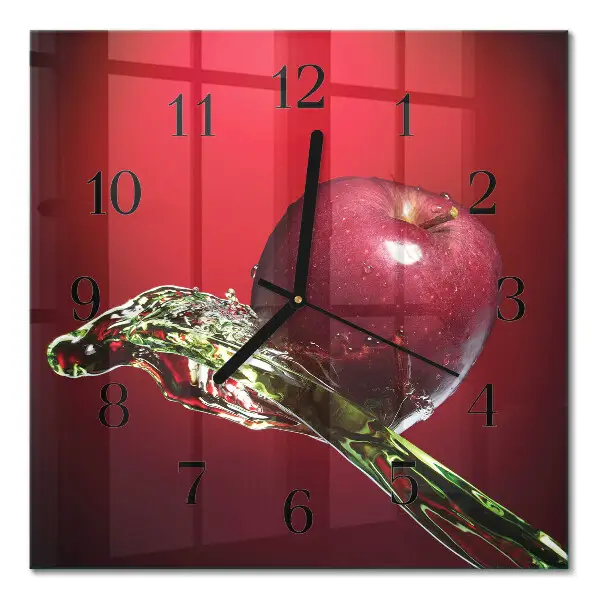 Decoratieve glazen klok vierkant Appel