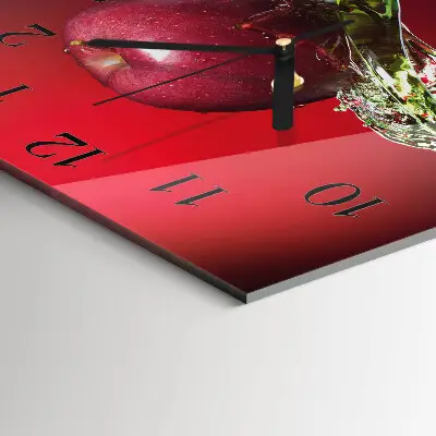 Decoratieve glazen klok vierkant Appel