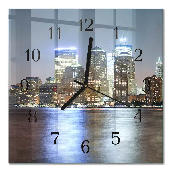 Moderne wandklok glas vierkant Horizon