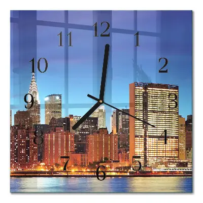 Moderne wandklok glas vierkant Horizon