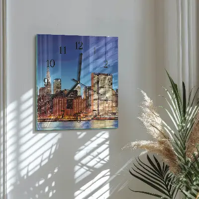 Moderne wandklok glas vierkant Horizon