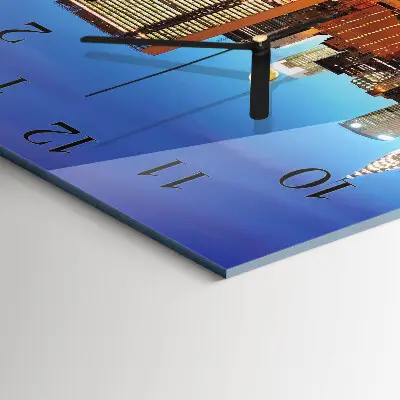 Moderne wandklok glas vierkant Horizon