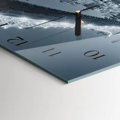 Vierkante glazen klok Brug
