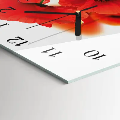 Decoratieve glazen klok vierkant Klaprozen