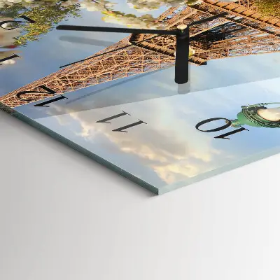 Decoratieve glazen klok vierkant Eiffeltoren parijs