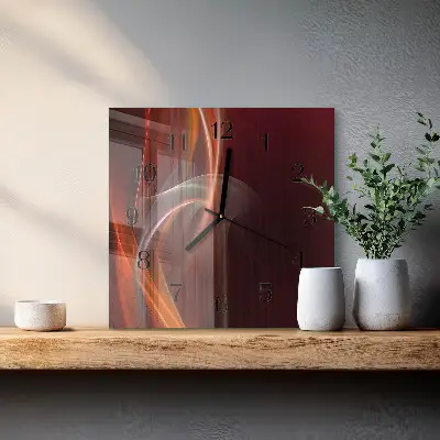 Vierkante glazen klok Abstracte lijnen