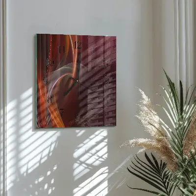 Vierkante glazen klok Abstracte lijnen